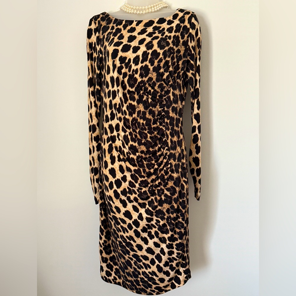 Carmen Marc Valvo leopard dress 👗 size M